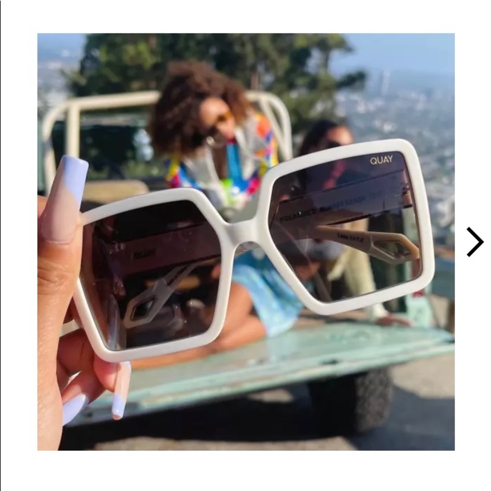 Quay Sunglasses - Polarized “Almost Ready” in White/Ivory